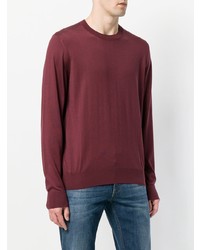 dunkelroter Pullover mit einem Rundhalsausschnitt von Dolce & Gabbana