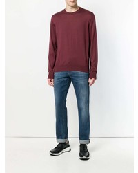 dunkelroter Pullover mit einem Rundhalsausschnitt von Dolce & Gabbana