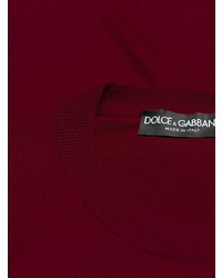 dunkelroter Pullover mit einem Rundhalsausschnitt von Dolce & Gabbana