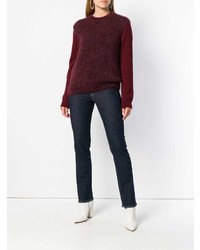 dunkelroter Pullover mit einem Rundhalsausschnitt von MiH Jeans