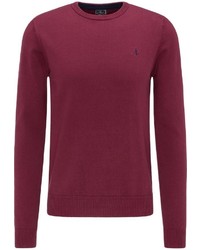 dunkelroter Pullover mit einem Rundhalsausschnitt von Dreimaster