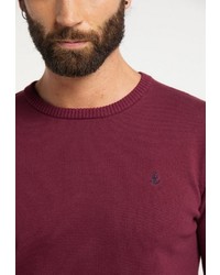 dunkelroter Pullover mit einem Rundhalsausschnitt von Dreimaster