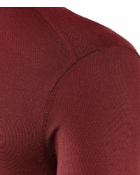 dunkelroter Pullover mit einem Rundhalsausschnitt von Falke