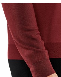 dunkelroter Pullover mit einem Rundhalsausschnitt von Falke