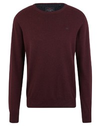 dunkelroter Pullover mit einem Rundhalsausschnitt von Funky Buddha