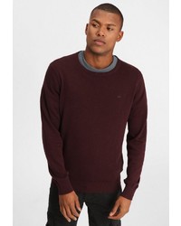 dunkelroter Pullover mit einem Rundhalsausschnitt von Funky Buddha