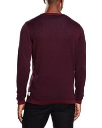 dunkelroter Pullover mit einem Rundhalsausschnitt von Jack & Jones