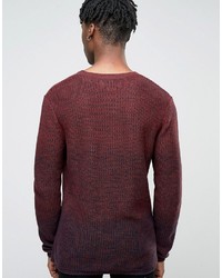 dunkelroter Pullover mit einem Rundhalsausschnitt von Jack and Jones