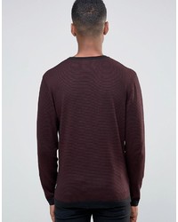 dunkelroter Pullover mit einem Rundhalsausschnitt von Jack and Jones