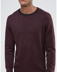 dunkelroter Pullover mit einem Rundhalsausschnitt von Jack and Jones