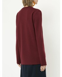 dunkelroter Pullover mit einem Rundhalsausschnitt von Loewe