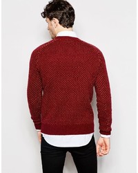 dunkelroter Pullover mit einem Rundhalsausschnitt von Peter Werth