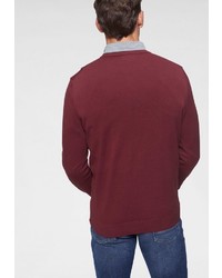 dunkelroter Pullover mit einem Rundhalsausschnitt von Lacoste