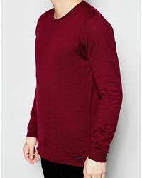 dunkelroter Pullover mit einem Rundhalsausschnitt von ONLY & SONS