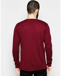 dunkelroter Pullover mit einem Rundhalsausschnitt von ONLY & SONS