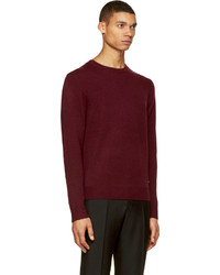 dunkelroter Pullover mit einem Rundhalsausschnitt von Burberry