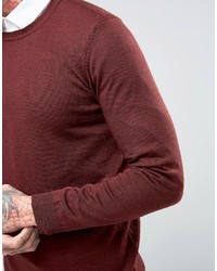 dunkelroter Pullover mit einem Rundhalsausschnitt von Asos