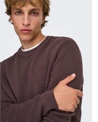 dunkelroter Pullover mit einem Rundhalsausschnitt von ONLY & SONS