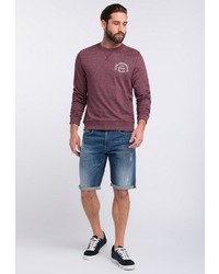 dunkelroter Pullover mit einem Rundhalsausschnitt von Petrol Industries