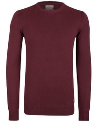 dunkelroter Pullover mit einem Rundhalsausschnitt von Petrol Industries