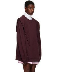 dunkelroter Pullover mit einem Rundhalsausschnitt von Raf Simons