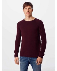 dunkelroter Pullover mit einem Rundhalsausschnitt von REVIEW