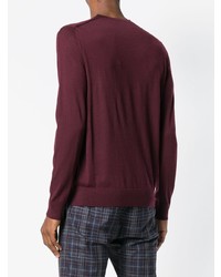 dunkelroter Pullover mit einem Rundhalsausschnitt von Pringle Of Scotland