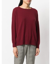 dunkelroter Pullover mit einem Rundhalsausschnitt von Incentive! Cashmere