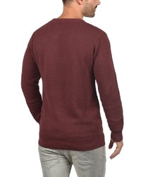 dunkelroter Pullover mit einem Rundhalsausschnitt von Solid