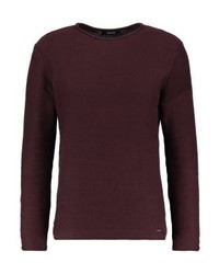 dunkelroter Pullover mit einem Rundhalsausschnitt von Solid