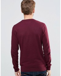 dunkelroter Pullover mit einem Rundhalsausschnitt von Jack Wills