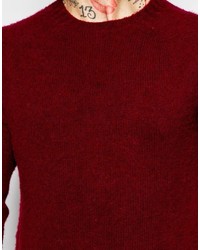 dunkelroter Pullover mit einem Rundhalsausschnitt von YMC