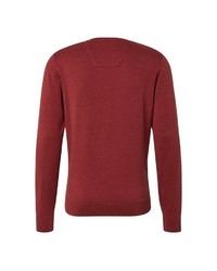 dunkelroter Pullover mit einem Rundhalsausschnitt von Tom Tailor