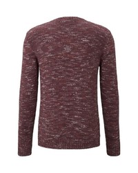 dunkelroter Pullover mit einem Rundhalsausschnitt von Tom Tailor