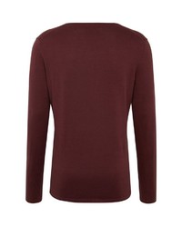 dunkelroter Pullover mit einem Rundhalsausschnitt von Tom Tailor Denim