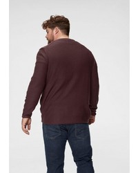 dunkelroter Pullover mit einem Rundhalsausschnitt von Tom Tailor Denim