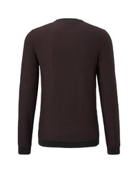 dunkelroter Pullover mit einem Rundhalsausschnitt von Tom Tailor Denim