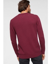 dunkelroter Pullover mit einem Rundhalsausschnitt von Tommy Jeans