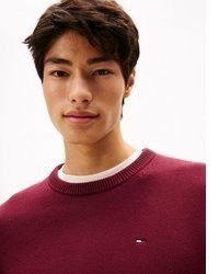 dunkelroter Pullover mit einem Rundhalsausschnitt von Tommy Jeans