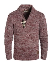 dunkelroter Pullover mit einem Schalkragen von Solid