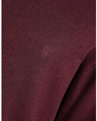 dunkelroter Pullover mit einem V-Ausschnitt von Big fashion