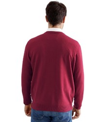 dunkelroter Pullover mit einem V-Ausschnitt von Classic