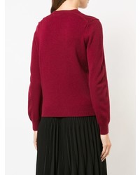 dunkelroter Pullover mit einem V-Ausschnitt von Comme Des Garcons Play