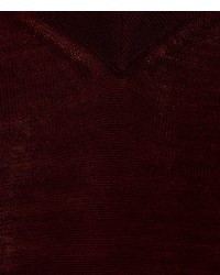 dunkelroter Pullover mit einem V-Ausschnitt von Falke