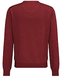 dunkelroter Pullover mit einem V-Ausschnitt von Fynch Hatton