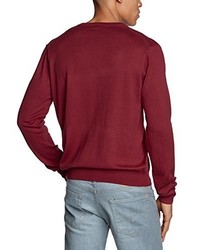 dunkelroter Pullover mit einem V-Ausschnitt von Gant