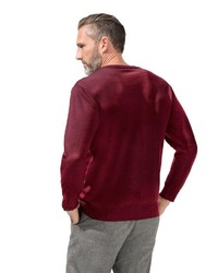 dunkelroter Pullover mit einem V-Ausschnitt von MARCO DONATI