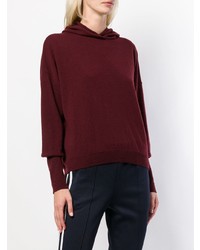 dunkelroter Pullover mit einer Kapuze von Nude