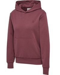 dunkelroter Pullover mit einer Kapuze von Hummel