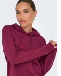 dunkelroter Pullover mit einer Kapuze von Only Play